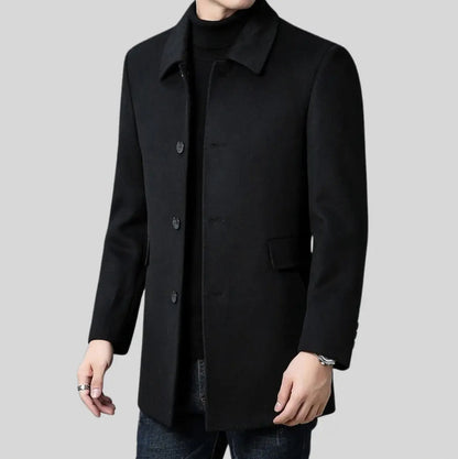 Spread Collar Button Front Overcoat