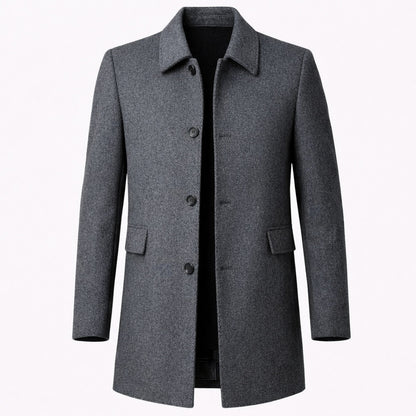 Spread Collar Button Front Overcoat