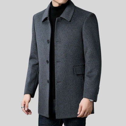 Spread Collar Button Front Overcoat