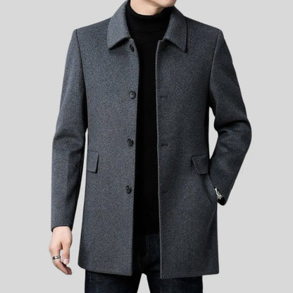 Spread Collar Button Front Overcoat
