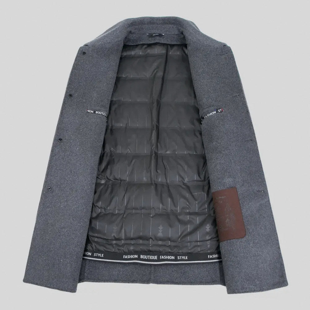 Spread Collar Button Front Overcoat