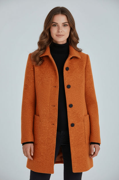 Stand Collar Patch Pocket Coat