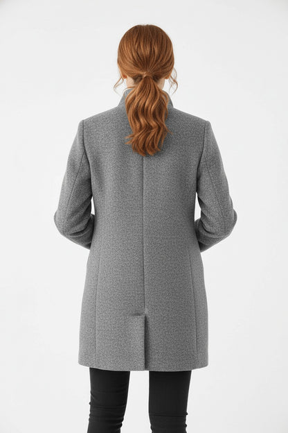 Stand Collar Patch Pocket Coat