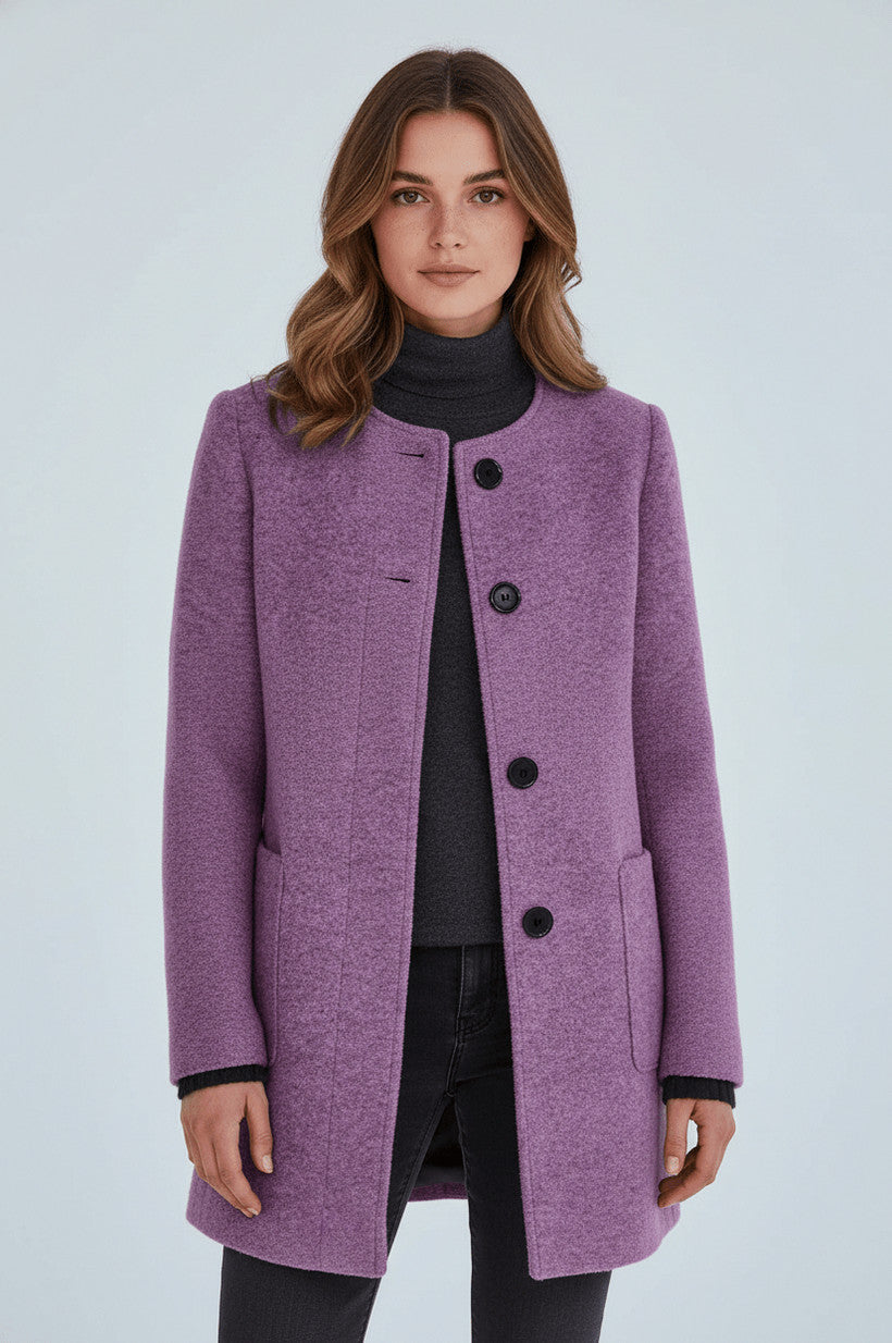 Stand Collar Patch Pocket Coat