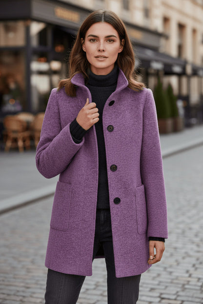 Stand Collar Patch Pocket Coat