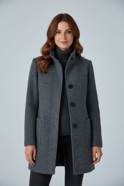 Stand Collar Patch Pocket Coat