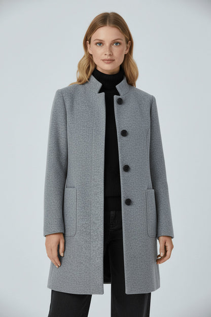 Stand Collar Patch Pocket Coat