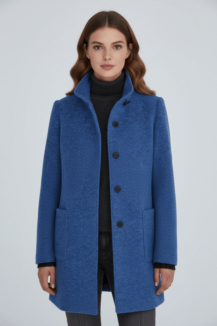 Stand Collar Patch Pocket Coat