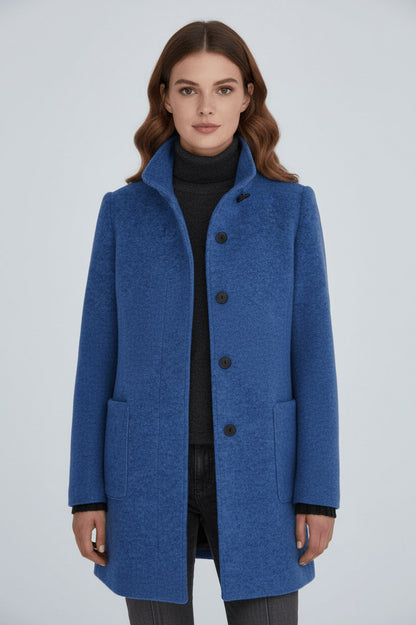 Stand Collar Patch Pocket Coat