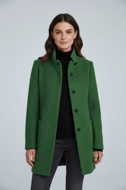 Stand Collar Patch Pocket Coat