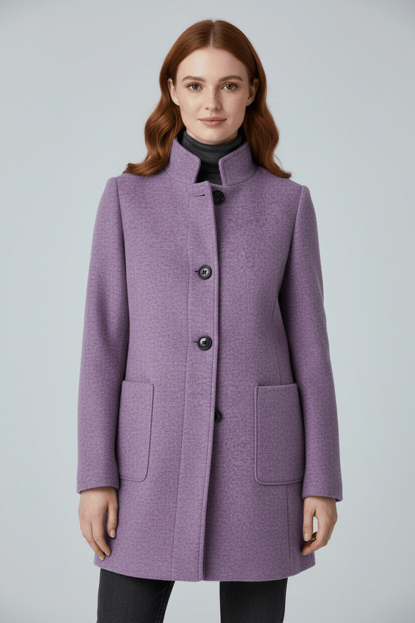 Stand Collar Patch Pocket Coat
