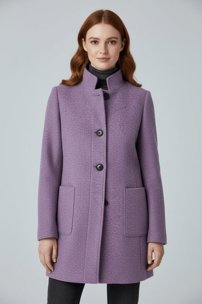 Stand Collar Patch Pocket Coat
