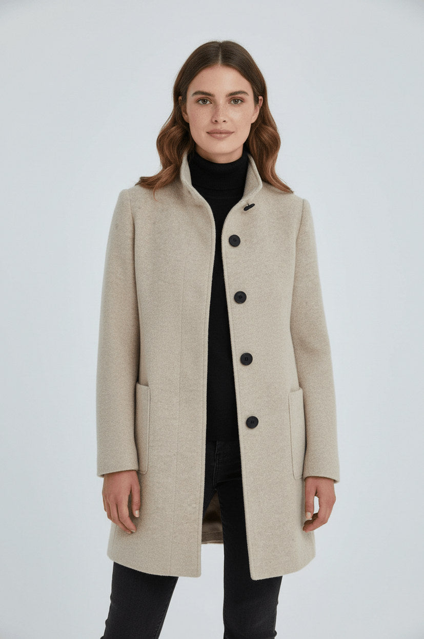 Stand Collar Patch Pocket Coat