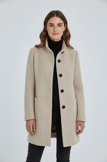 Stand Collar Patch Pocket Coat