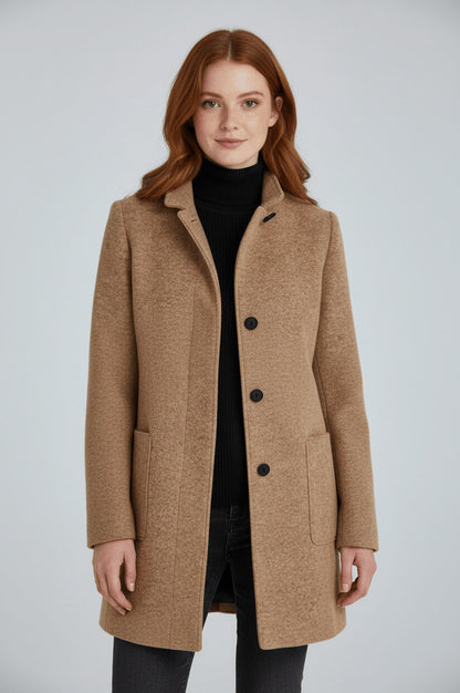 Stand Collar Patch Pocket Coat