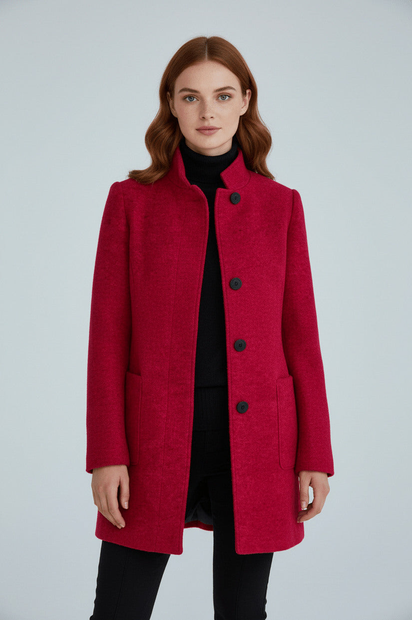 Stand Collar Patch Pocket Coat
