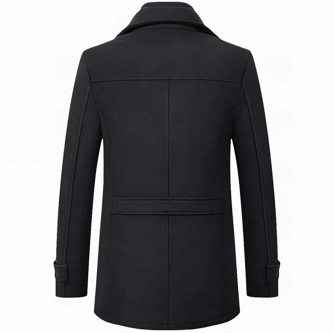 Stand Collar Button Front Overcoat