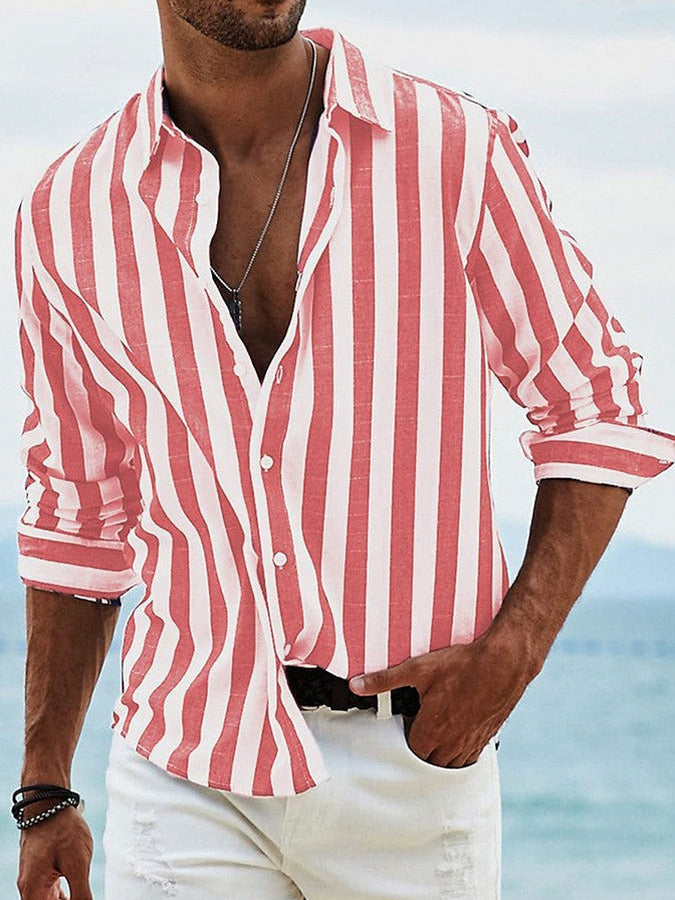 Striped Long Sleeve Button Down Shirt
