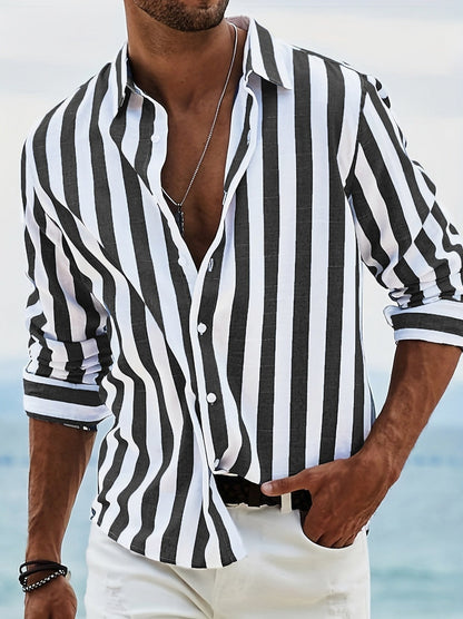 Striped Long Sleeve Button Down Shirt