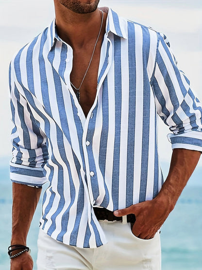 Striped Long Sleeve Button Down Shirt