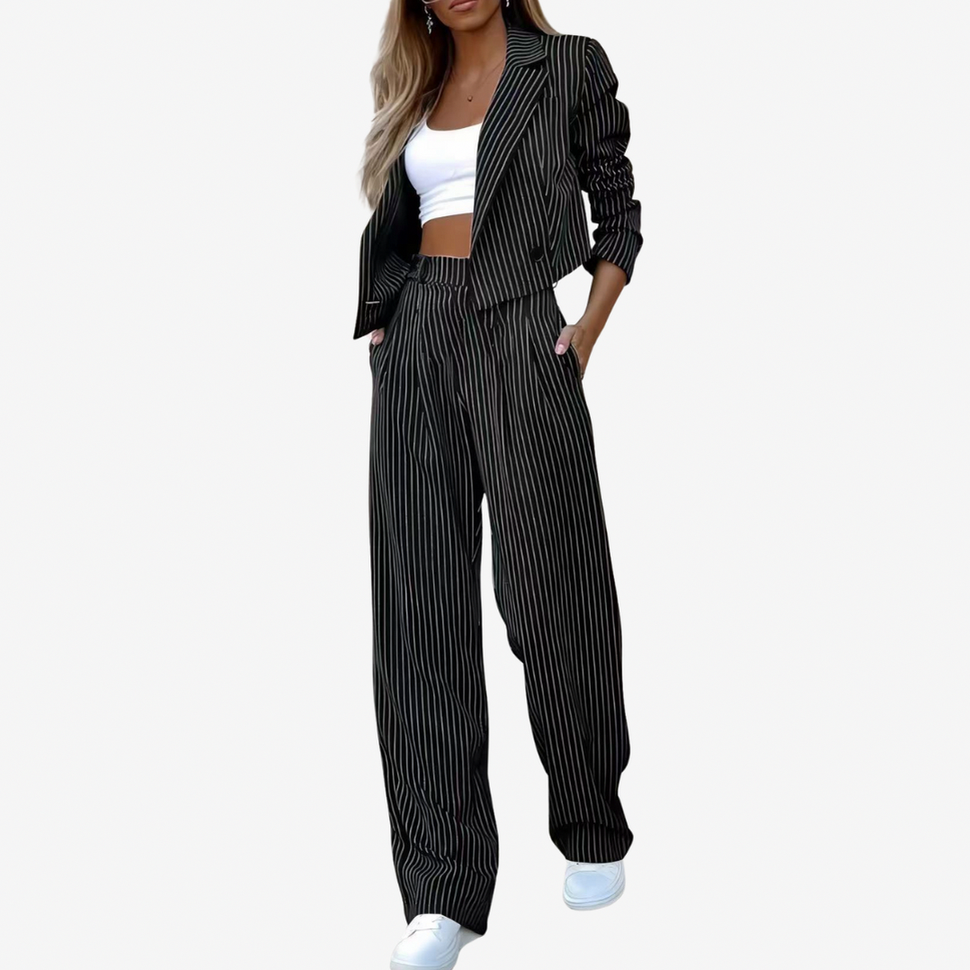 Striped Long Sleeve Two Piece Set