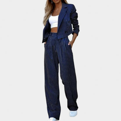 Striped Long Sleeve Two Piece Set