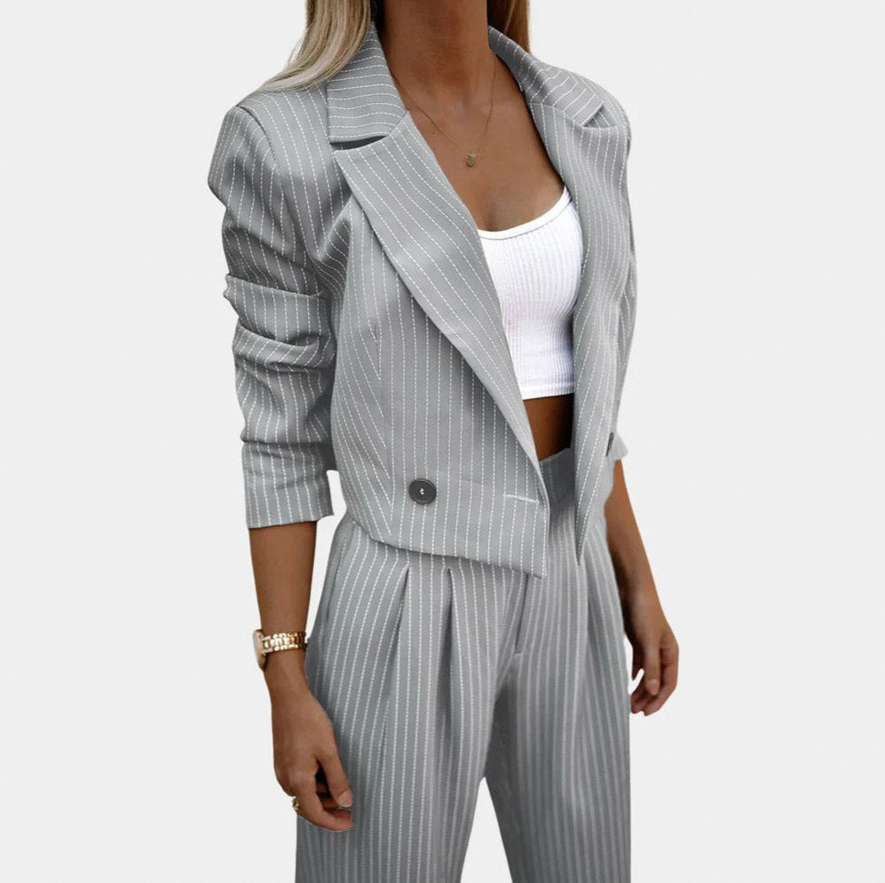 Striped Long Sleeve Two Piece Set