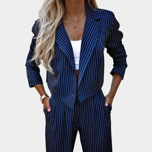 Striped Long Sleeve Two Piece Set