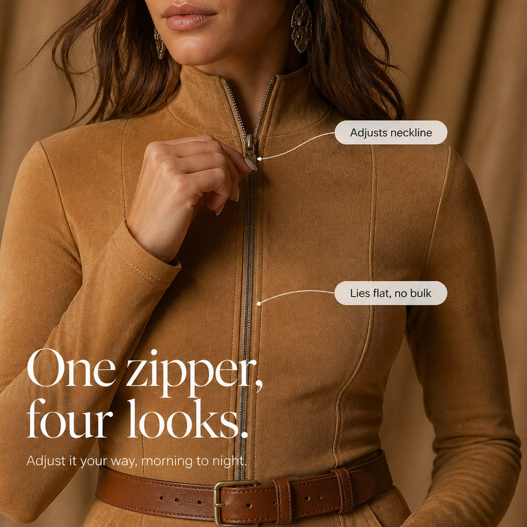 Suede Long Sleeve Belted Maxi Dress