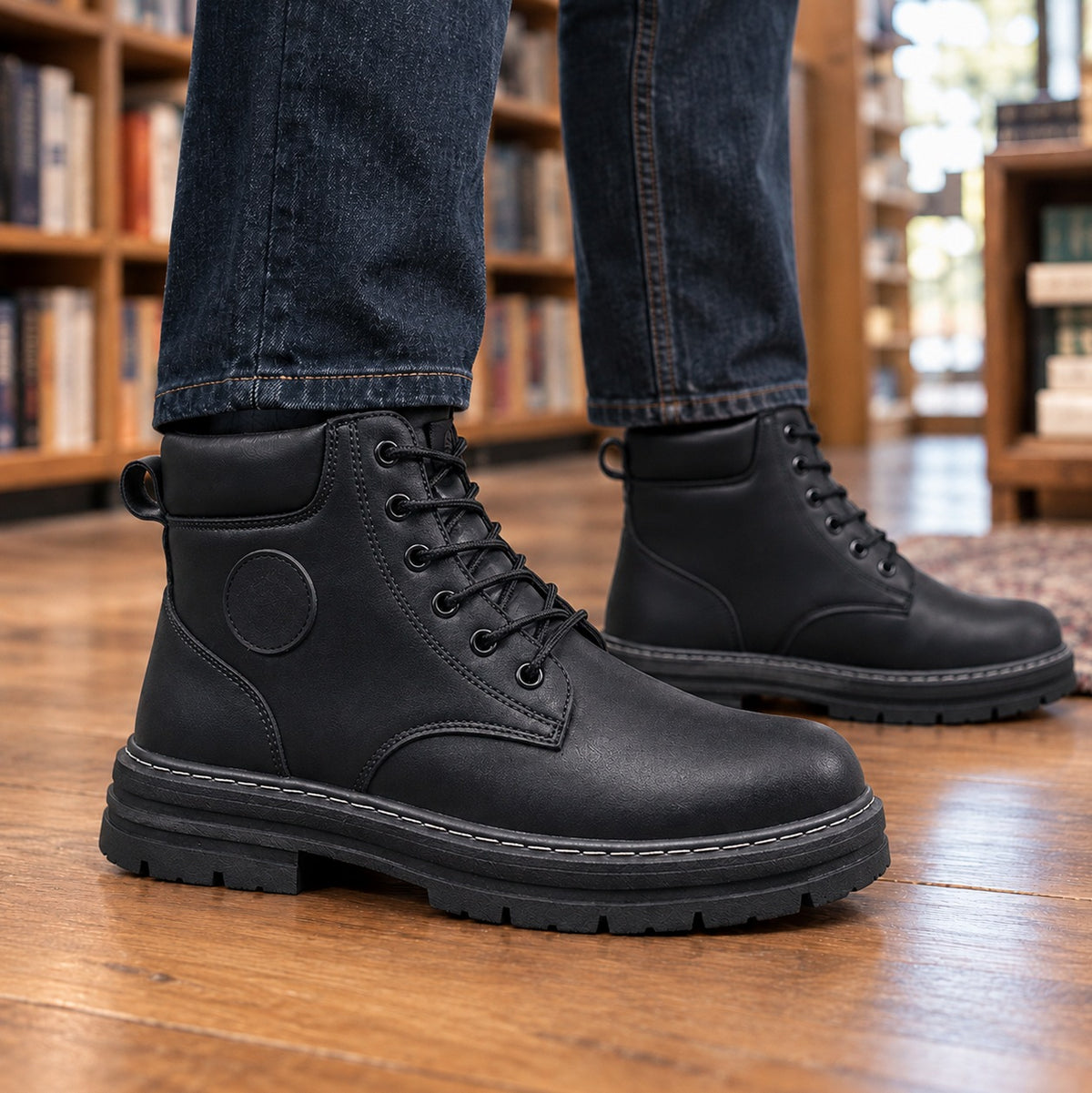 Suede Lug Sole Combat Boots