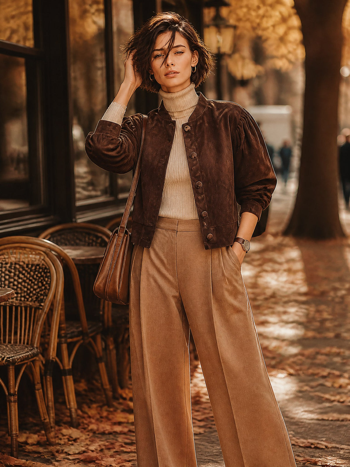 Suede Puff Sleeve Jacket
