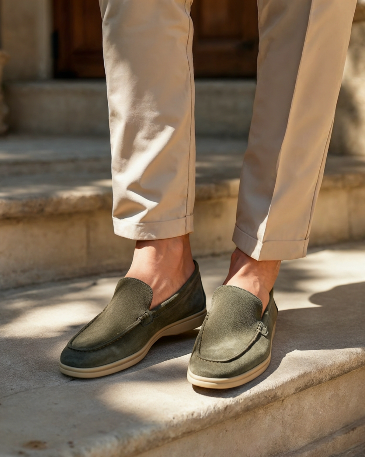 Suede Moc Toe Loafers