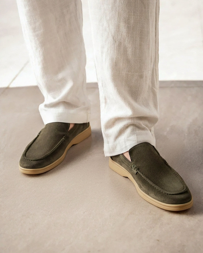 Suede Moc Toe Loafers