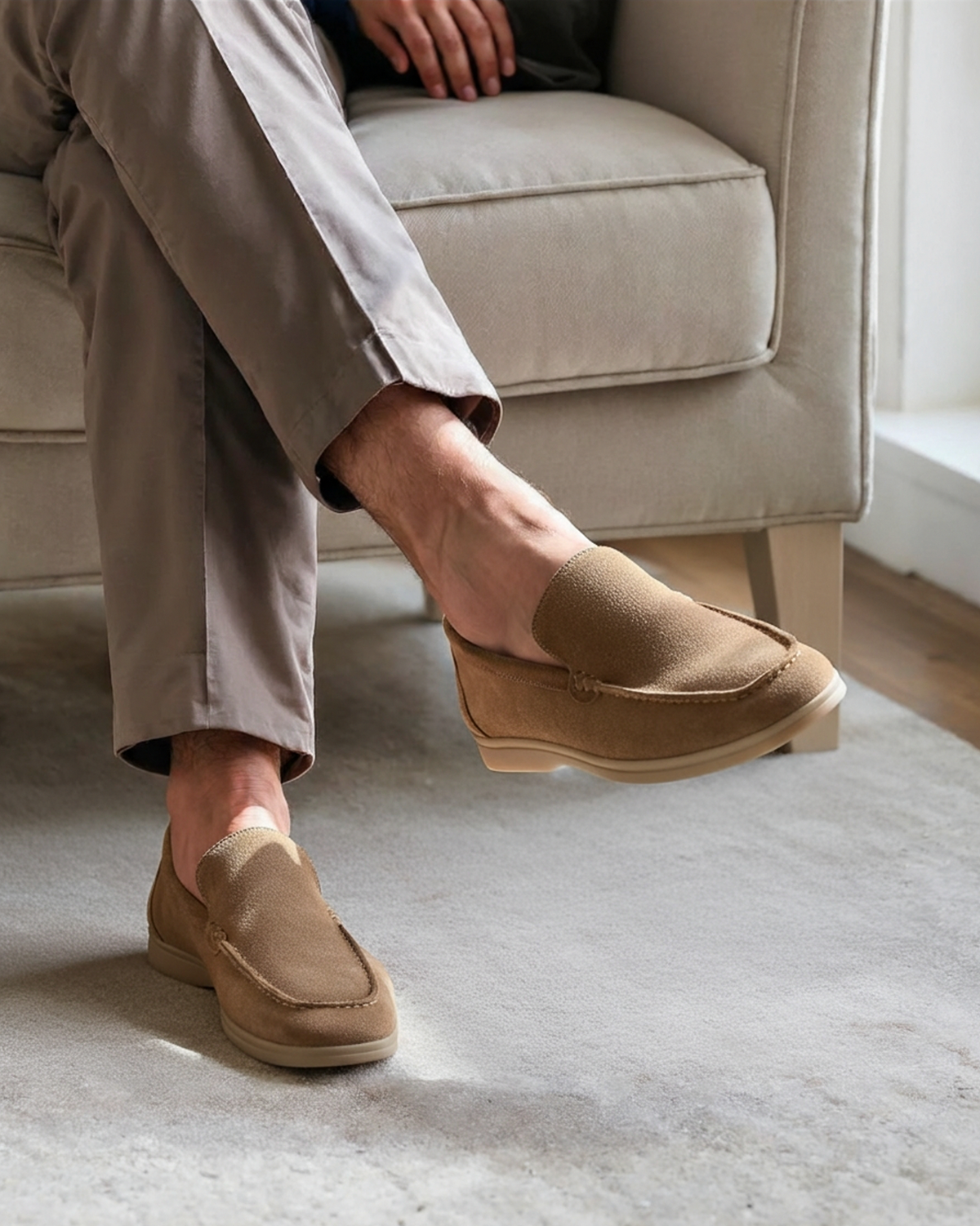 Suede Moc Toe Loafers