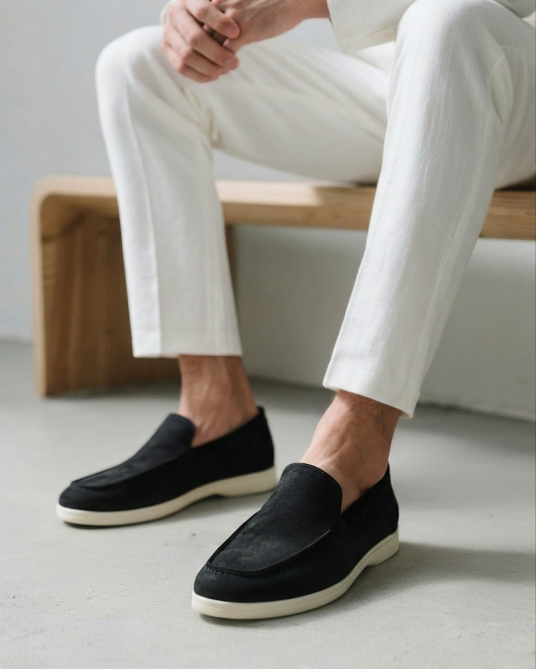 Suede Slip On Loafers