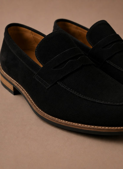 Suede Contrast Sole Penny Loafers