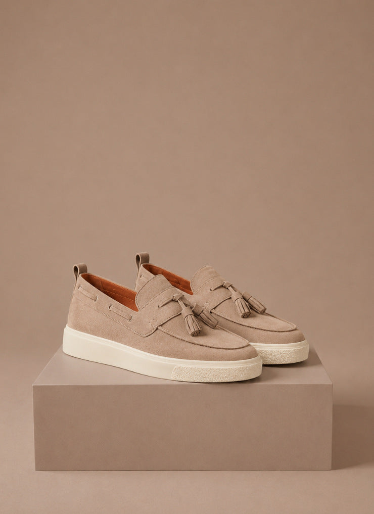 Suede Tassel Slip On Loafers