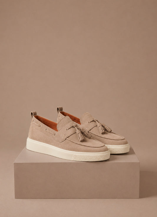 Suede Tassel Slip On Loafers