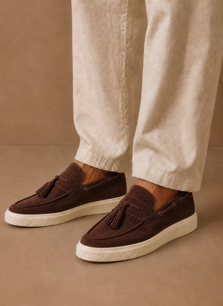 Suede Tassel Slip On Loafers