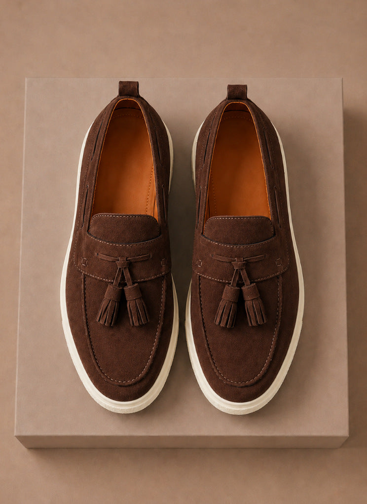 Suede Tassel Slip On Loafers