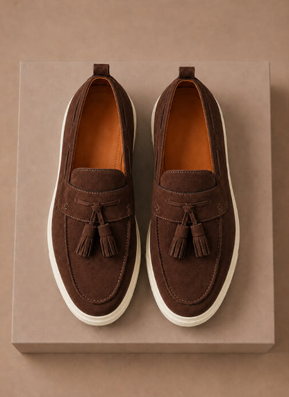 Suede Tassel Slip On Loafers