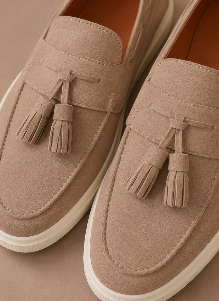 Suede Tassel Slip On Loafers