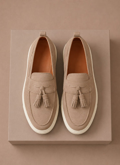 Suede Tassel Slip On Loafers