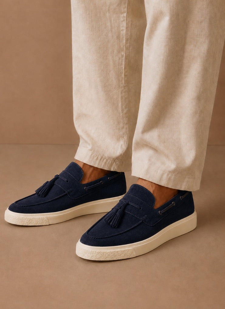 Suede Tassel Slip On Loafers