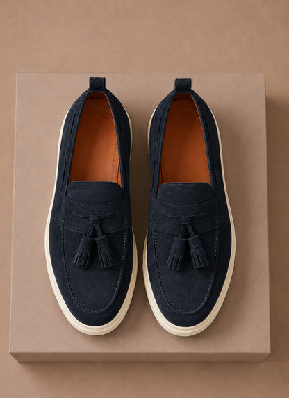 Suede Tassel Slip On Loafers