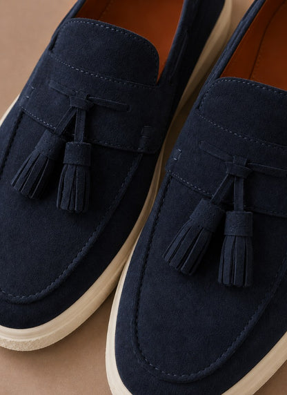 Suede Tassel Slip On Loafers