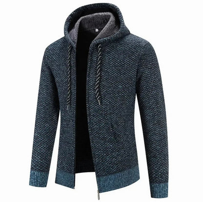 Textured Knit Full Zip Hoodie