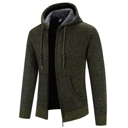 Textured Knit Full Zip Hoodie