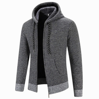 Textured Knit Full Zip Hoodie