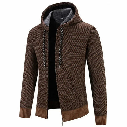 Textured Knit Full Zip Hoodie